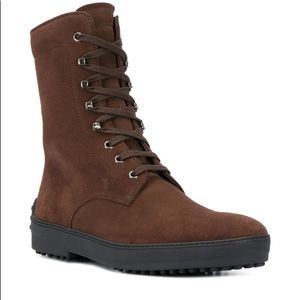 Tod’s Mens Suede Lace Up Boots Brown 8